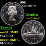1961 Canada Dollar $1 Grades GEM++ DMPL