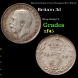 1918 Great Britain 3 Pence Threepence Silver KM-813 Grades xf+