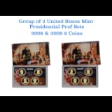 2008-2009 United State Mint Presidential Dollar Proof Set. 8 Coins Inside.