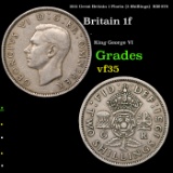 1951 Great Britain 1 Florin (2 Shillings)  KM-878 Grades vf++