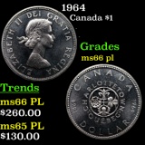 1964 Canada Dollar $1 Grades GEM+ UNC PL