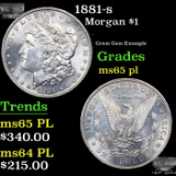 1881-s Morgan Dollar $1 Grades GEM Unc PL