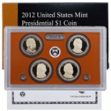 2012 United State Mint Presidential Dollar Proof Set. 4 Coins Inside.