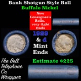 Buffalo Nickel Shotgun Roll in Old Bank Style 'Bell Telephone'  Wrapper 1929 & D Mint Ends