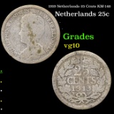 1919 Netherlands 25 Cents KM-146 Grades vg+