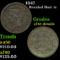 1847 Braided Hair Large Cent 1c Grades xf Details