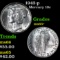 1943-p Mercury Dime 10c Grades GEM+ Unc