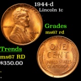1944-d Lincoln Cent 1c Grades GEM++ Unc RD