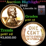 Proof ***Auction Highlight*** 1942 Lincoln Cent 1c Graded pr67 rd By SEGS (fc)