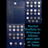 Partial Buffalo 5c Whitman Album, 1920-1937 29 coins in Total