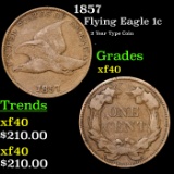 1857 Flying Eagle Cent 1c Grades xf