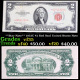 **Star Note** 1953C $2 Red Seal United States Note Grades vf++