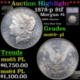 ***Auction Highlight*** 1878-p 8tf Morgan Dollar $1 Graded ms64+ pl BY SEGS (fc)