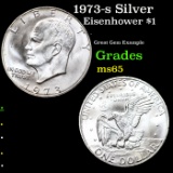 1973-s Silver  Eisenhower Dollar $1 Grades GEM Unc