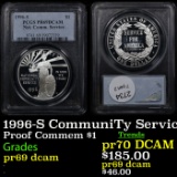 Proof PCGS 1996-S CommuniTy Service Modern Commem Dollar $1 Graded pr69 dcam By PCGS