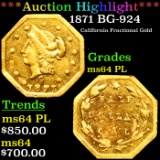 ***Auction Highlight*** 1871 BG-924 California Fractional Gold Half Dollar 50c Grades Choice Unc PL