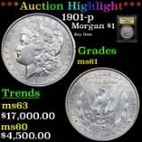 ***Auction Highlight*** 1901-p Morgan Dollar $1 Graded BU+ By USCG (fc)