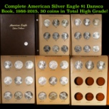 ***Auction Highlight*** Complete American Silver Eagle $1 Dansco Book, 1986-2015, 30 coins in Total