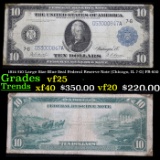 1914 $10 Large Size Blue Seal Federal Reserve Note (Chicago, IL 7-G) FR-930 Grades vf+