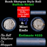 Buffalo Nickel Shotgun Roll in Old Bank Style 'Bell Telephone'  Wrapper 1925 &d Mint Ends Grades
