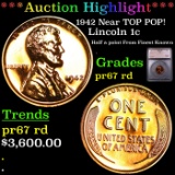 Proof ***Auction Highlight*** 1942 Lincoln Cent Near TOP POP! 1c Graded pr67 rd By SEGS (fc)