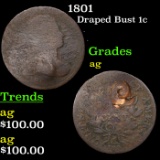 1801 Draped Bust Large Cent 1c Grades ag