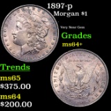 1897-p Morgan Dollar $1 Grades Choice+ Unc