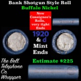 Buffalo Nickel Shotgun Roll in Old Bank Style 'Bell Telephone'  Wrapper 1920 &d Mint Ends Grades