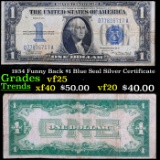 1934 Funny Back $1 Blue Seal Silver Certificate Grades vf+