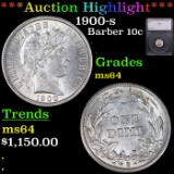 ***Auction Highlight*** 1900-s Barber Dime 10c Graded ms64 BY SEGS (fc)