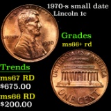 1970-s small date Lincoln Cent 1c Grades GEM++ RD