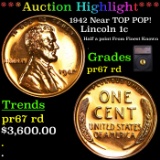 Proof ***Auction Highlight*** 1942 Lincoln Cent Near TOP POP! 1c Graded pr67 rd By SEGS (fc)