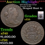 ***Auction Highlight*** 1803 Small Date Large Fraction Draped Bust Large Cent S-260 1c Graded vf25 B