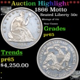 Proof ***Auction Highlight*** 1866 Motto Seated Half Dollar 50c Graded pr65 By SEGS (fc)