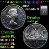 ***Auction Highlight*** 1963 Canada Dollar $1 Graded ms66 pl By SEGS (fc)