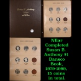 NEar Completed Susan B. Anthony $1 Dansco Book, 1979-1999, 15 coins in total