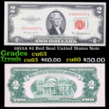 1953A $2 Red Seal United States Note Grades Select CU