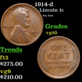 1914-d Lincoln Cent 1c Graded vg10 By SEGS