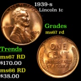 1939-s Lincoln Cent 1c Grades GEM++ Unc RD