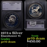 Proof 1972-s Silver Eisenhower Dollar $1 Graded pr70 dcam BY SEGS