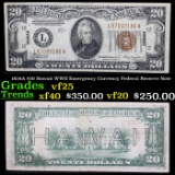 1934A $20 Hawaii WWII Emergency Currency Federal Reserve Note Grades vf+