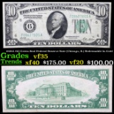1928A $10 Green Seal Federal Reserve Note (Chicago, IL) Redeemable In Gold Grades vf++