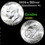 1974-s Silver Eisenhower Dollar $1 Grades GEM++ Unc