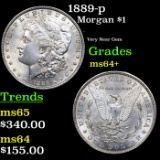 1889-p Morgan Dollar $1 Grades Choice+ Unc