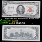 1966 $100 Red Seal United States Note Grades Choice AU/BU Slider