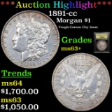 ***Auction Highlight*** 1891-cc Morgan Dollar $1 Graded Select+ Unc By USCG (fc)