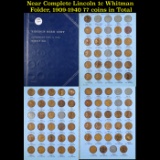 Near Complete Lincoln 1c Whitman Folder, 1909-1940 77 coins in Total