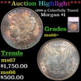 ***Auction Highlight*** 1896-p Colorfully Toned Morgan Dollar $1 Graded ms66+ By SEGS (fc)