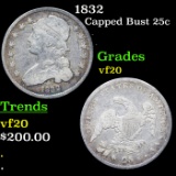 1832 Capped Bust Quarter 25c Grades vf, very fine