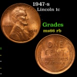 1947-s Lincoln Cent 1c Grades GEM+ Unc RB